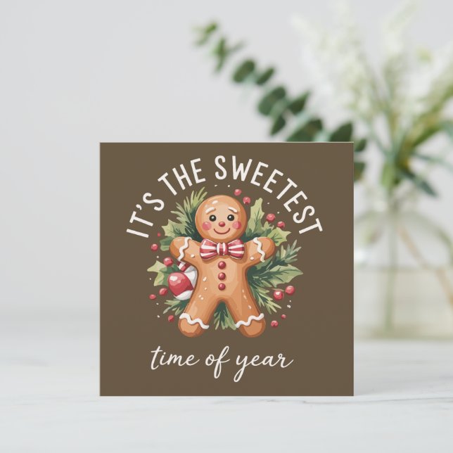 Cartes Pour Fêtes Annuelles C'est le moment le plus doux de l'année Gingerbrea (Debout devant)