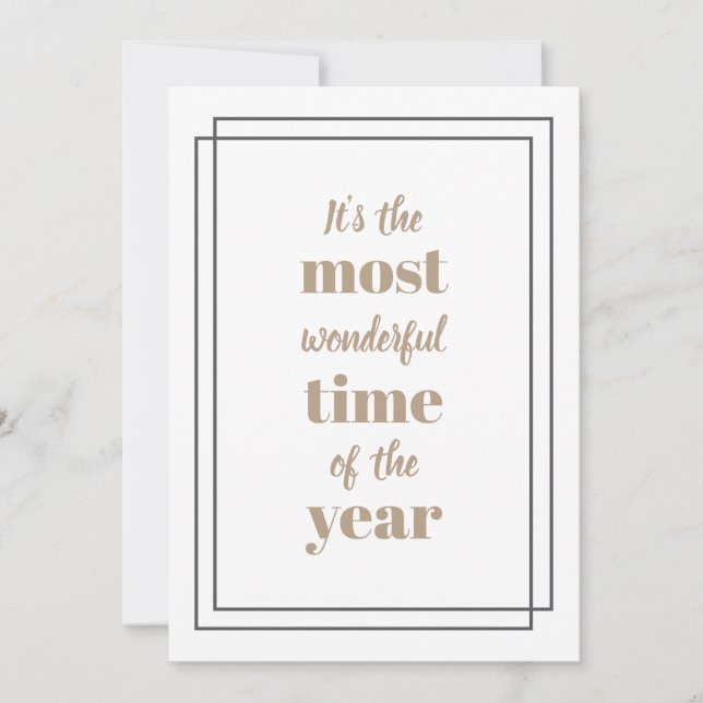 Cartes Pour Fêtes Annuelles C'est le moment le plus merveilleux de l'année (Devant)
