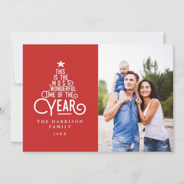 Cartes Pour Fêtes Annuelles C'est le moment le plus merveilleux de l'année pho (Devant)