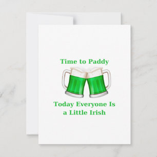 Cartes Pour Fêtes Annuelles C'est le moment pour Paddy, aujourd'hui tout le mo