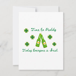Cartes Pour Fêtes Annuelles C'est le temps pour Paddy, aujourd'hui tout le mon
