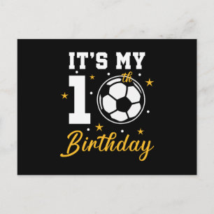 Cartes Pour Fêtes Annuelles C'est mon 10e anniversaire de football dix ans