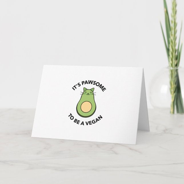 Cartes Pour Fêtes Annuelles C'est pawsome d'être un avocat végétalien (Devant)