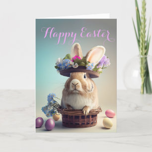 Cartes Pour Fêtes Annuelles C'est un Casquette ! Petit lapin dans un Casquette