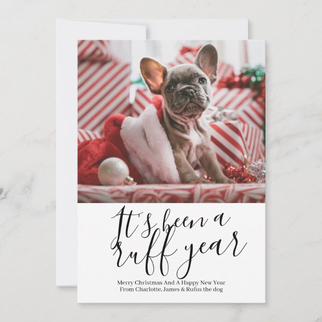 Cartes Pour Fêtes Annuelles C'est un chien de l'année rude, Noël personnalisé (Devant)