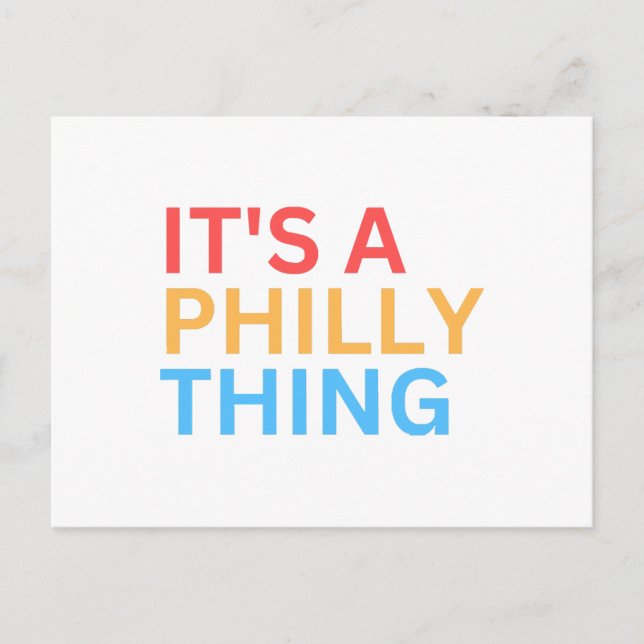 CARTES POUR FÊTES ANNUELLES C'EST UN TRUC DE PHILLY (Devant)
