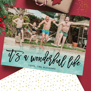 Cartes Pour Fêtes Annuelles C'est une photo de Noël Onyx Wonderful Life