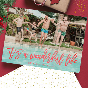 Cartes Pour Fêtes Annuelles C'est une photo de Noël rouge de La vie est belle