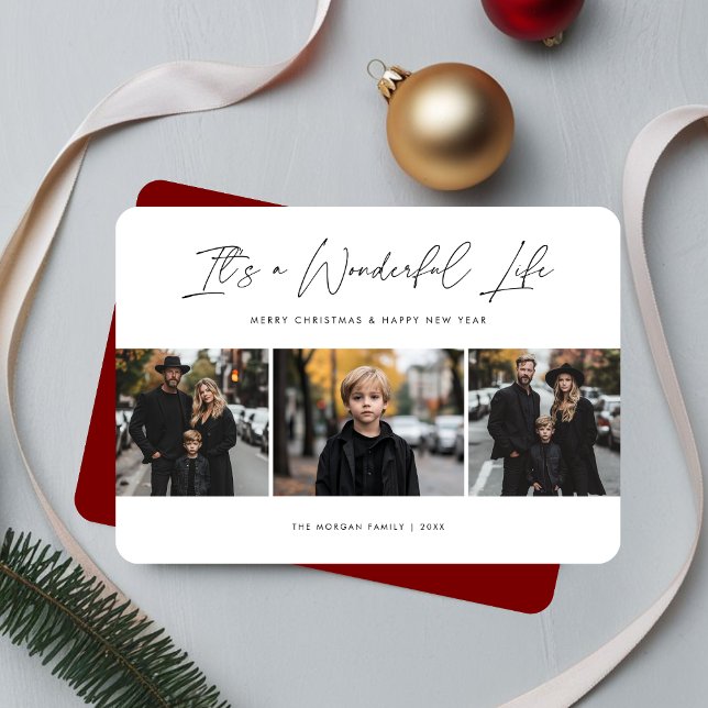 Cartes Pour Fêtes Annuelles C'est une vie merveilleuse Noël Nouvel An Photo (Créateur téléchargé)
