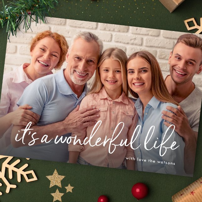 Cartes Pour Fêtes Annuelles C'est une vie merveilleuse Noël Une photo (Créateur téléchargé)