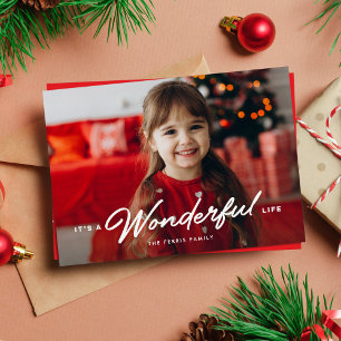 Cartes Pour Fêtes Annuelles C'est une vie merveilleuse simple photo de Noël
