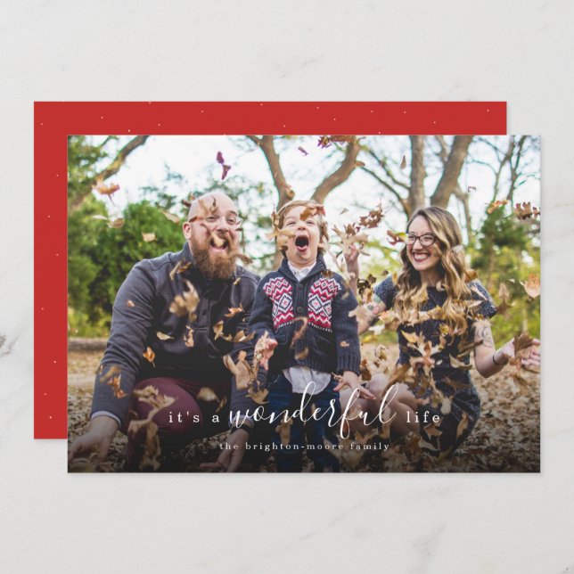 Cartes Pour Fêtes Annuelles C'est Wonderful Life (Devant / Derrière)