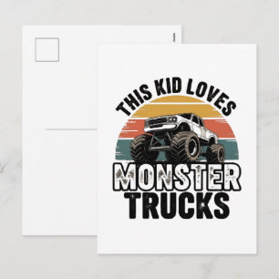 Cartes Pour Fêtes Annuelles Cet enfant aime les monstres trucks