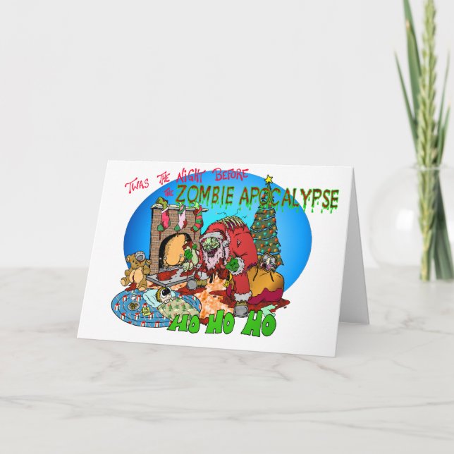 Cartes Pour Fêtes Annuelles C'était la nuit avant les zombies (Devant)