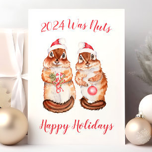 Cartes Pour Fêtes Annuelles Cette année était folle de drôle de Squirrel de No