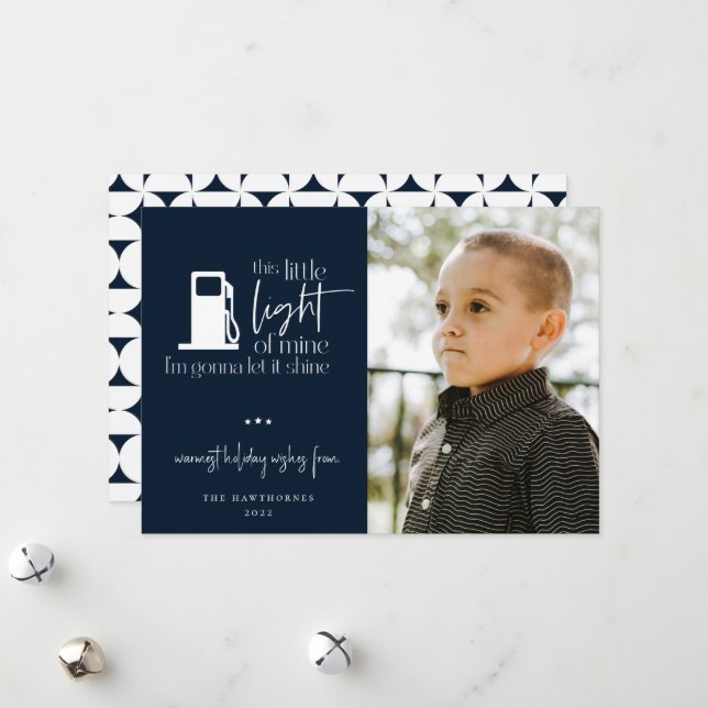 Cartes Pour Fêtes Annuelles Cette Petite Lumière De L'Humour À Gaz Minier Phot (Devant/Arrière en situation)