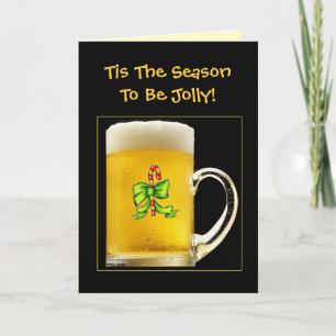Cartes Pour Fêtes Annuelles Cette Saison D'Être Jolly Funny Beer Mug Noël
