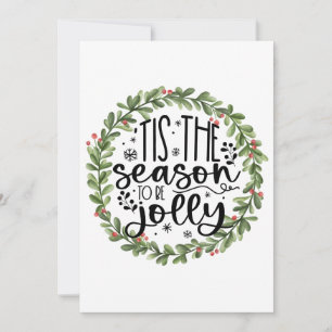 Cartes Pour Fêtes Annuelles Cette saison sera Jolly Watercolor Wreath
