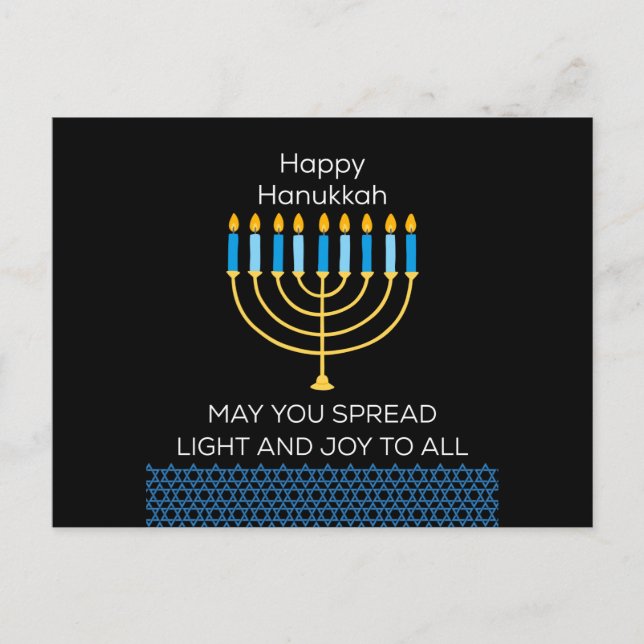 Cartes Pour Fêtes Annuelles Chag Hanouka Sameach (Devant)