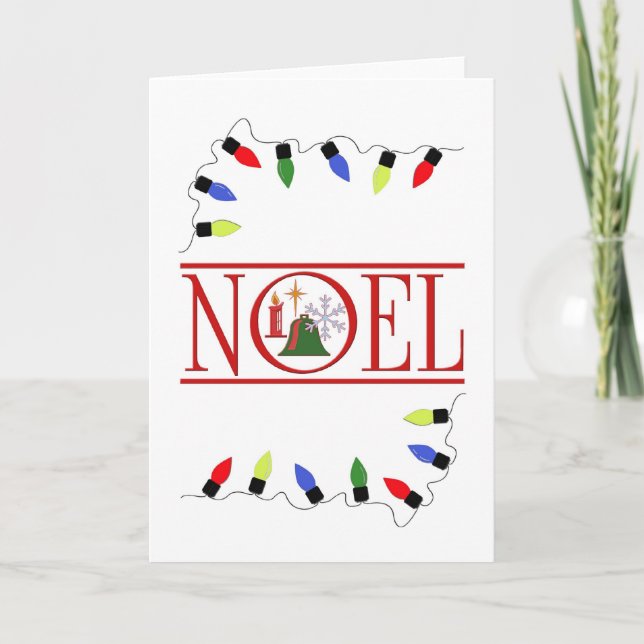 Cartes Pour Fêtes Annuelles chaîne de lumières NOEL rétro (Devant)
