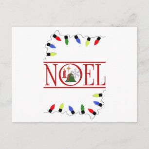 Cartes Pour Fêtes Annuelles chaîne de lumières NOEL rétro