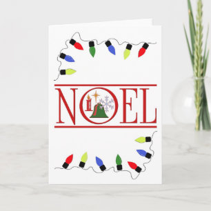 Cartes Pour Fêtes Annuelles chaîne de lumières NOEL rétro