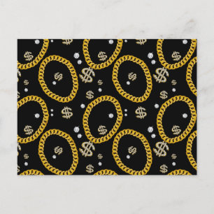 Cartes Pour Fêtes Annuelles Chaîne en or de lien cubain de musique hip hop rap