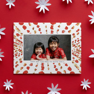 Cartes Pour Fêtes Annuelles Chaînes d'aquarelle Chinoise Lunaire Photo du Nouv