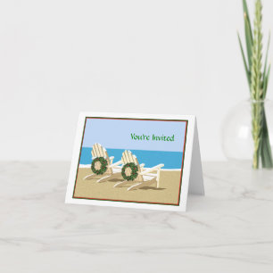 Cartes Pour Fêtes Annuelles Chaises de plage & Couronnes