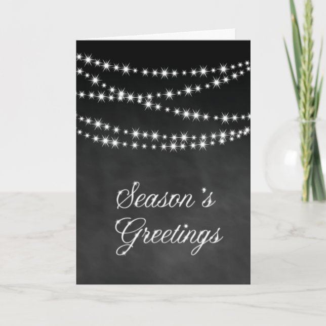 Cartes Pour Fêtes Annuelles Chalboard Corporate Holiday Card - Twinkle Lights (Devant)