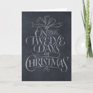 Cartes Pour Fêtes Annuelles Chalet 12 Jours de Noël Chalk tendance