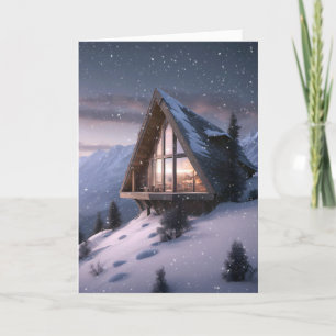 Cartes Pour Fêtes Annuelles Chalet de montagne de Noël