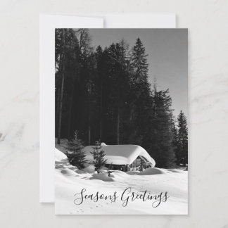 Cartes Pour Fêtes Annuelles Chalet Suisse Dans La Neige