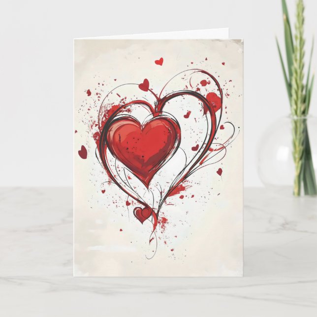 Cartes Pour Fêtes Annuelles Chaleur Abstraite rouge (Devant)