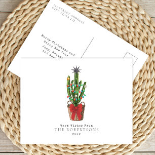 Cartes Pour Fêtes Annuelles Chaleureux Cactus de Noël