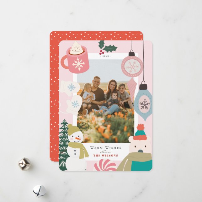 Cartes Pour Fêtes Annuelles Chaleureux Charme Cocaca Mittens Photo (Devant/Arrière en situation)