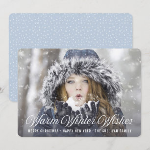 Cartes Pour Fêtes Annuelles Chaleureux désir d'hiver   Photo de vacances de sc