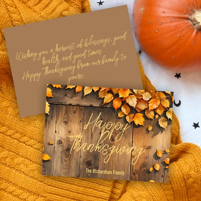 Cartes Pour Fêtes Annuelles Chaleureux et cosy d'automne Rustique part Thanksg (Créateur téléchargé)