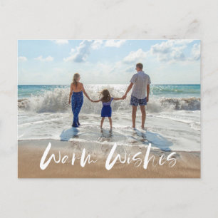 Cartes Pour Fêtes Annuelles Chaleureux Plage Côtière Familiale Photo