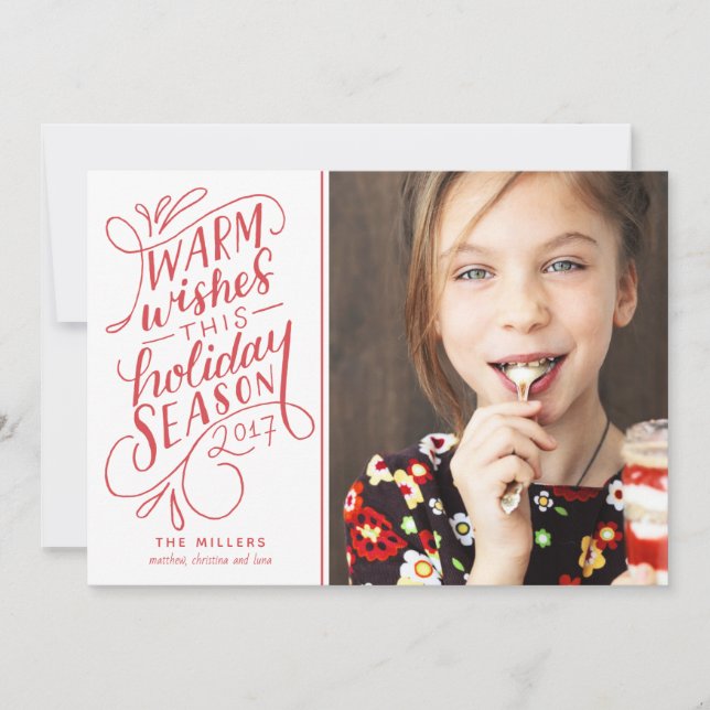 Cartes Pour Fêtes Annuelles Chaleureux Souhaits Cette Main De Vacances Lettré  (Devant)