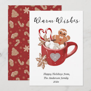 Cartes Pour Fêtes Annuelles Chaleureux voeux Noël cacao Mug Appartement de vac