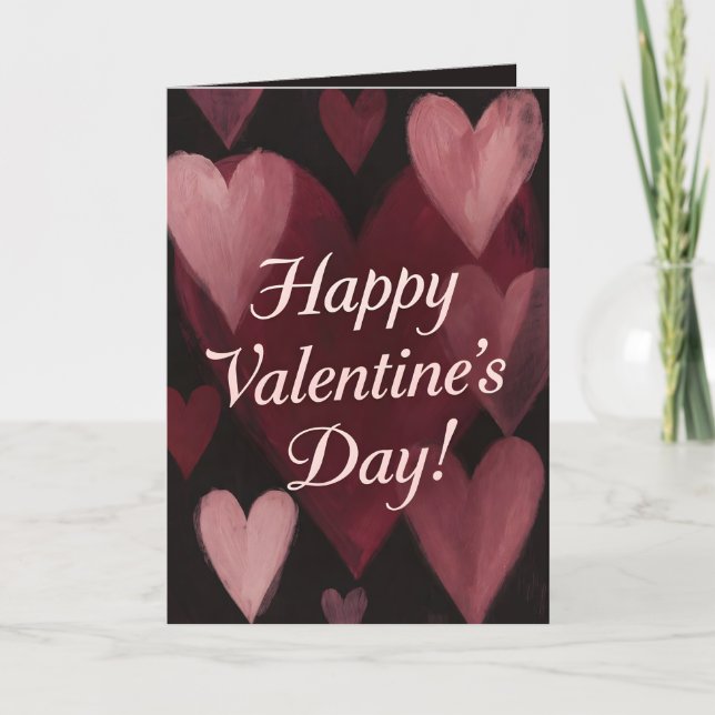 Cartes Pour Fêtes Annuelles Chalk Full Of Hearts Valentine's Day (Devant)