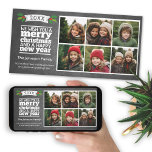 Cartes Pour Fêtes Annuelles Chalkboard 6 Photo joyeux noël joyeux nouvelle ann<br><div class="desc">Un accueil de Noël branché et fantaisiste avec un montage photo de 6 photos.</div>