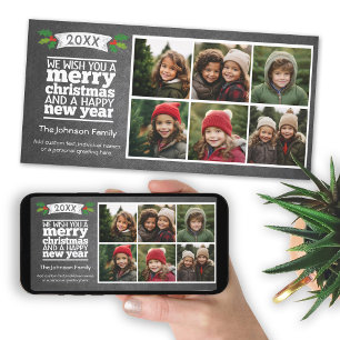 Cartes Pour Fêtes Annuelles Chalkboard 6 Photo joyeux noël joyeux nouvelle ann