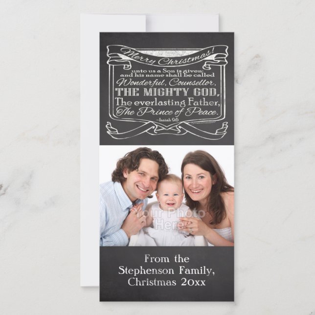 Cartes Pour Fêtes Annuelles Chalkboard Christian Christmas (Devant)