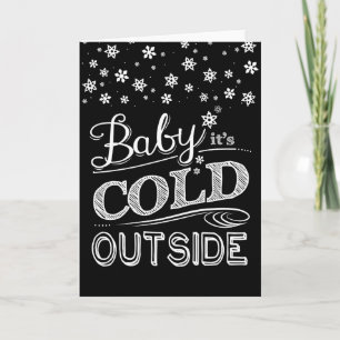 Cartes Pour Fêtes Annuelles Chalkboard de Baby It's Cold Outside