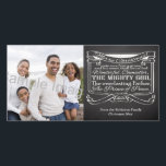 Cartes Pour Fêtes Annuelles Chalkboard Écriture Noël<br><div class="desc">Personnalisez cette Bible de Noël avec l'Écriture de Passage d'Ésaïe 9:6... pour nous un Fils est donné, et son nom sera appelé Merveilleux, Conseiller, LE DIEU PUISSANT, Le Père éternel, Le Prince de la Paix. ~Isaïe 9:6 Tableau noir et gris foncé avec un texte blanc graphique fait un joli salut...</div>