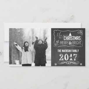 Cartes Pour Fêtes Annuelles Chalkboard Festive Noël Photocard