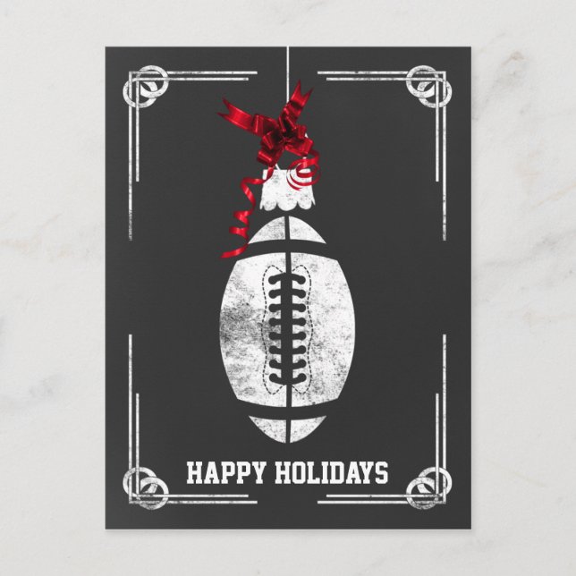 Cartes Pour Fêtes Annuelles chalkboard football player Christmas Cards (Devant)