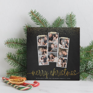 Cartes Pour Fêtes Annuelles Chalkboard & Gold Joyeux Noël photo de Noël